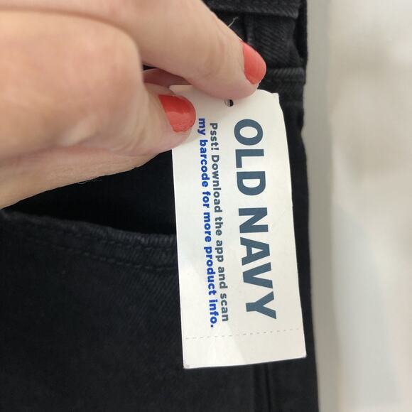 Old Navy NWT Women's Button-Fly Extra High-Rise Sky-Hi Straight Jeans Black 10 - Picture 7 of 10